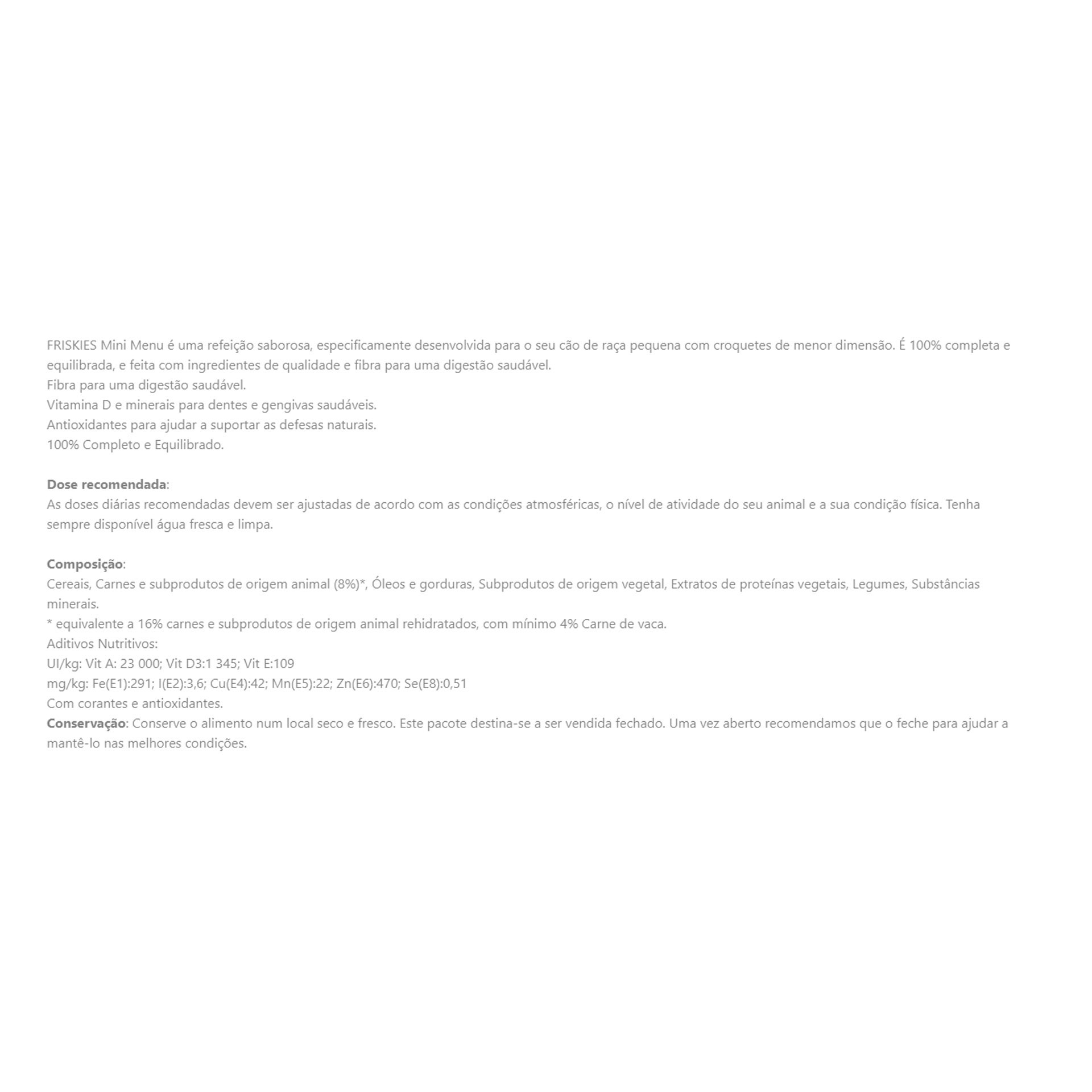 Purina Friskies Mini Menu Vitafit Ração para Cão Adulto Vaca 1,5 kg - Image 3